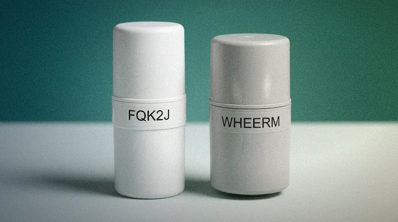 Two unbranded under-sink water filter cartridges representing GE and Whirlpool system compatibility